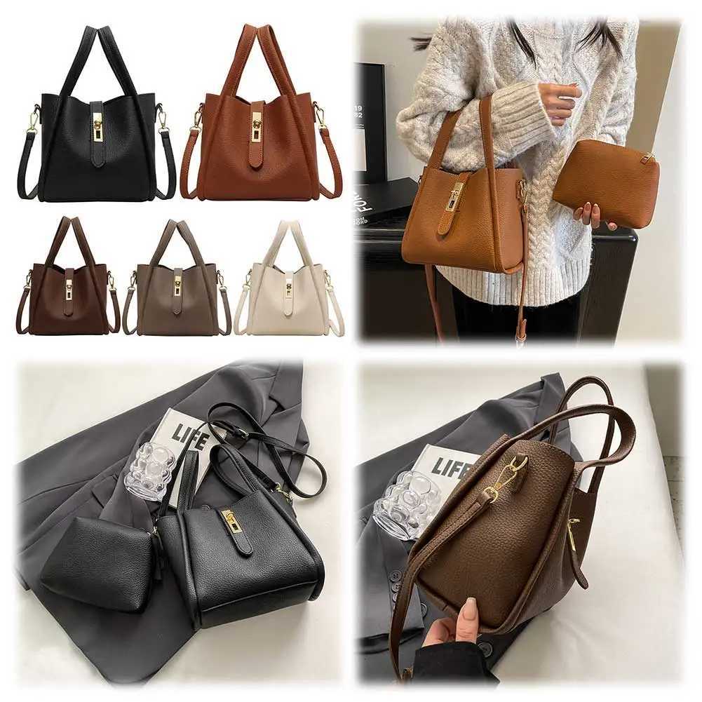 Bucket Bag for Women Magnetic Closure Shoulder Bag PU Leather with Inner Bag Satchel Bag Solid Handbag for Work TravelXJ250610