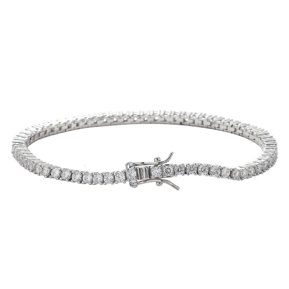 2.5mm CZ Bling Jewelry Brass Men And Women Tennis Bracelet For party Gift BB222