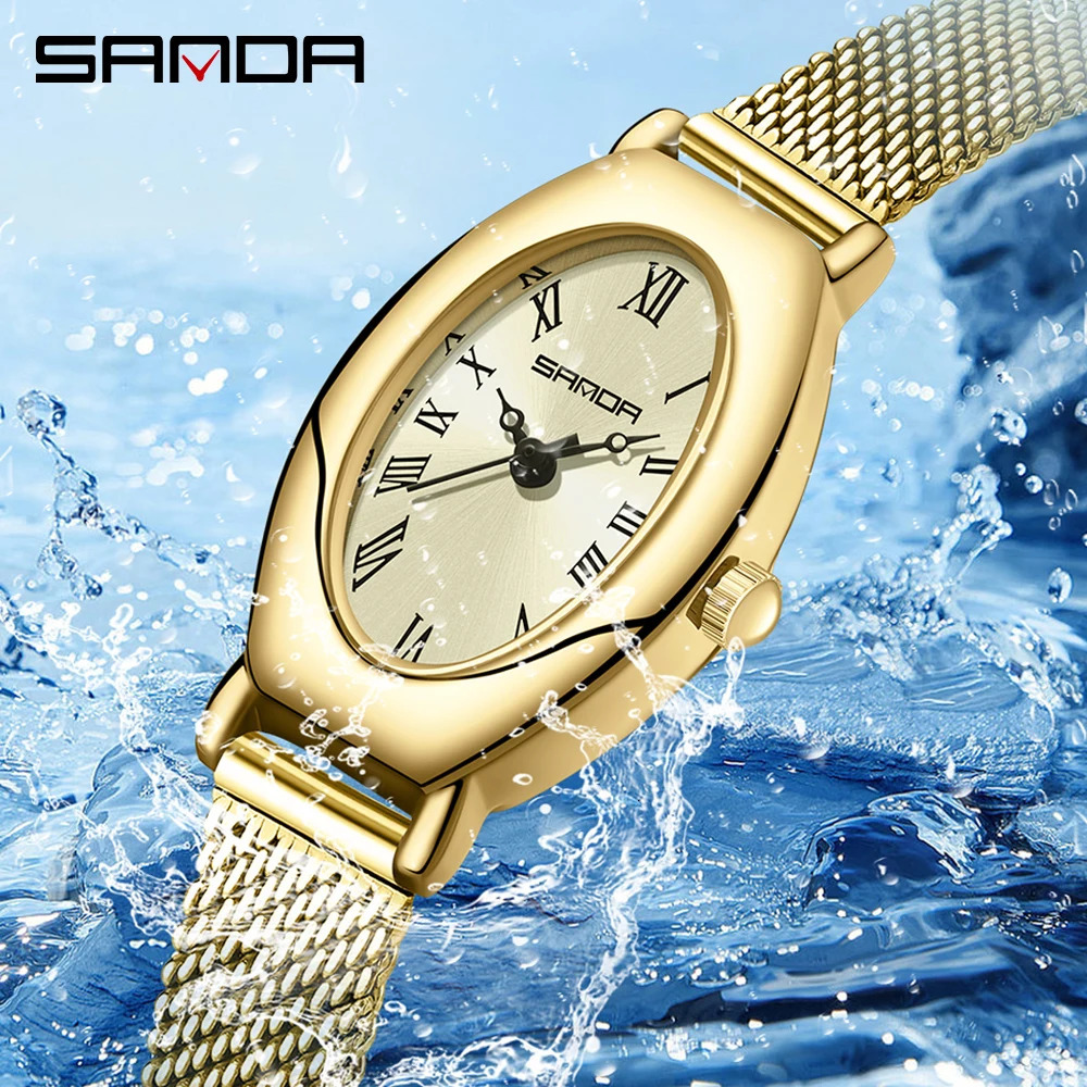Sanda Arrival Elegant Roman Number Square Dial Waterproof Quartz Movement Business Women Analog Wrist Watch1123 250606