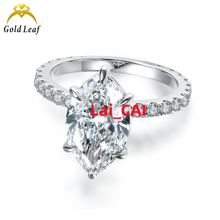 Customized Fine Jewelry 10K 14K 18K Gold Wedding Ring 0.5CT - 3CT Marquise Cut D VVS Lab Grown Diamond Ring Engagement for Women
