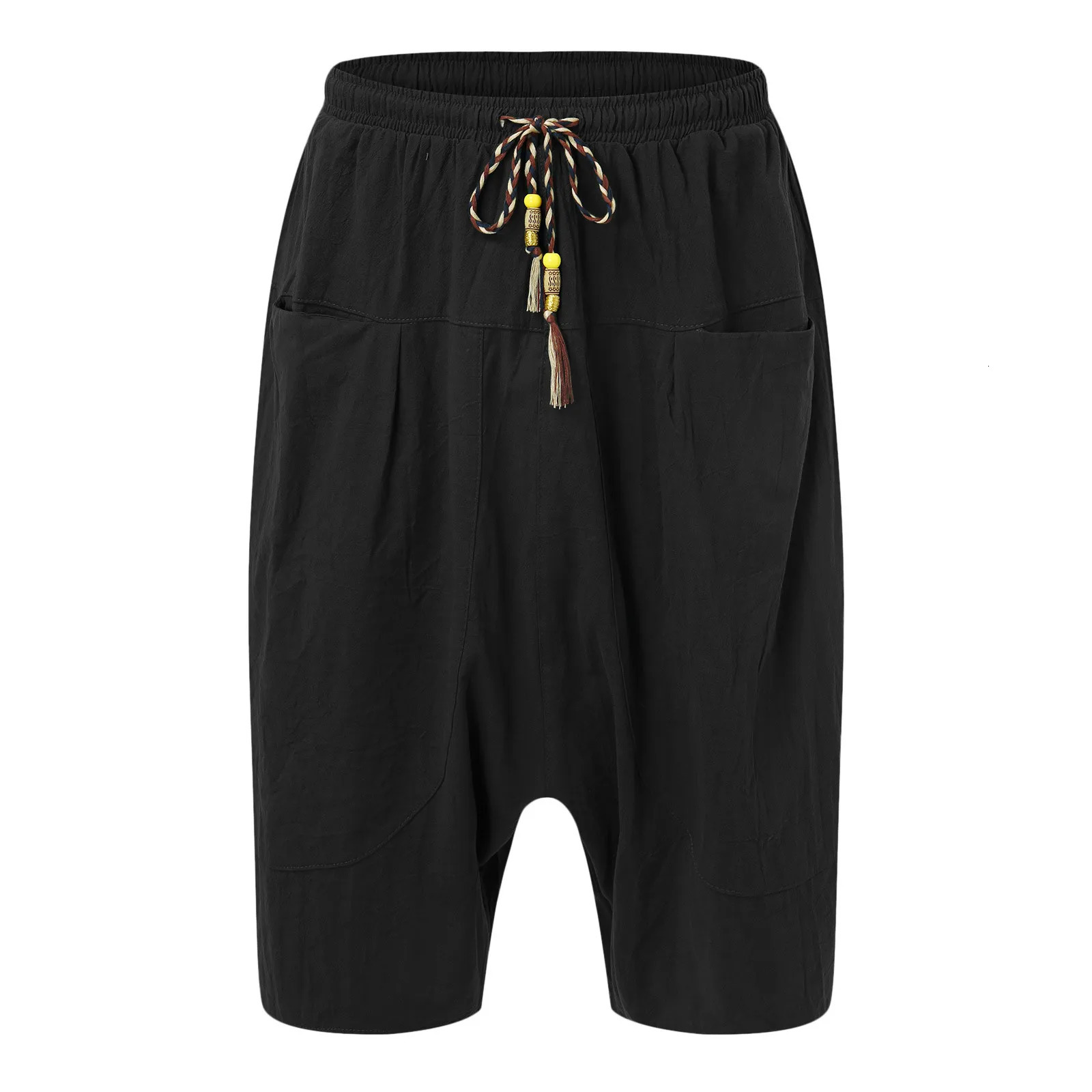 Casual Sweatpants For Men Summer Autumn Casual Cotton Cropped Pants Loose Low Crotch Harem Pants High Street Sweatpants 250606