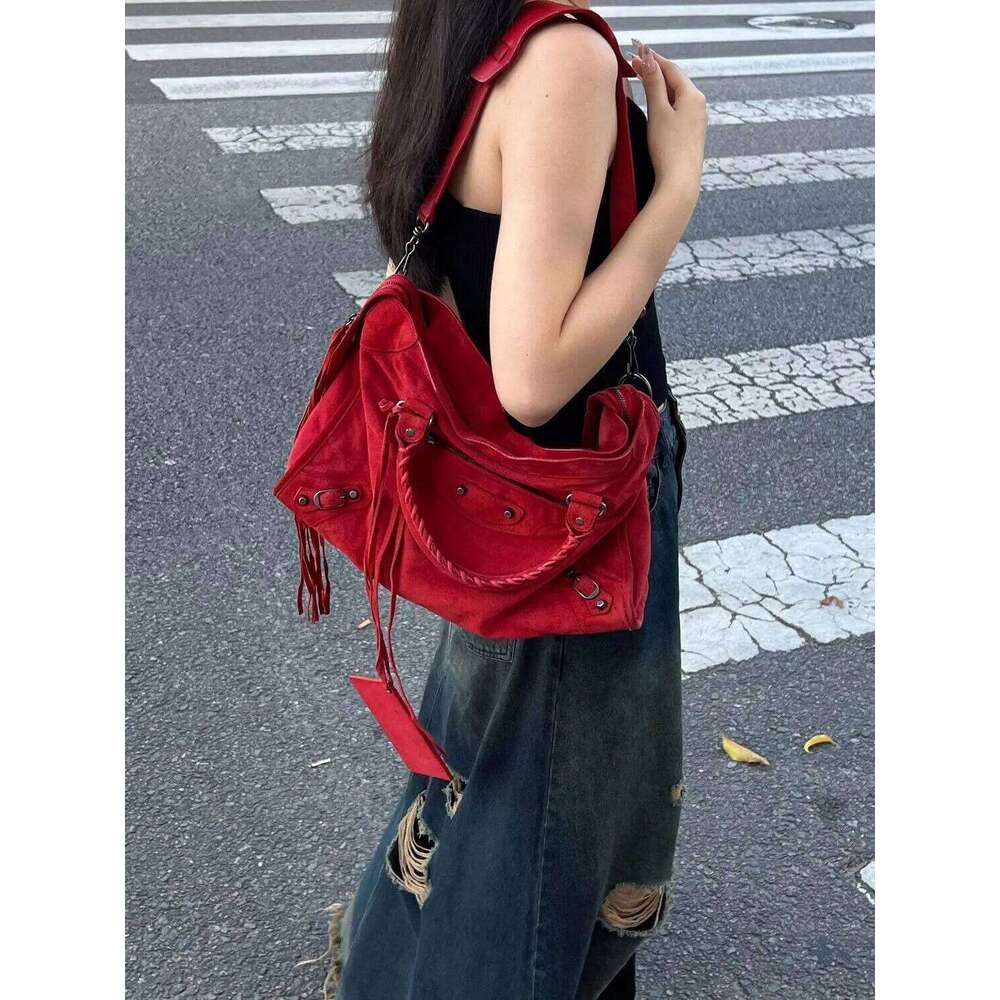 Women Canvas New Fashion Red High-Capacity Shoulder Pures and Bags Crossbody Girls Bag