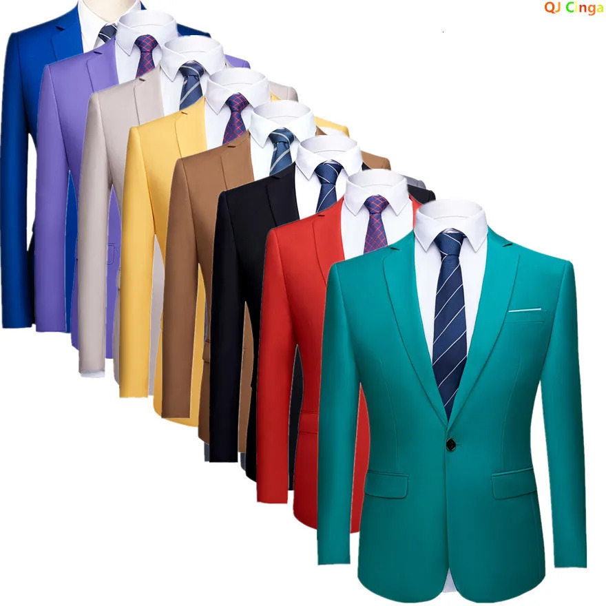 Green Mens Suit JacketSingle Button V-Neck CoatsSuitable for Wedding/Party/Business/Work/Interview/CasualAsian Size M-6XL 250611