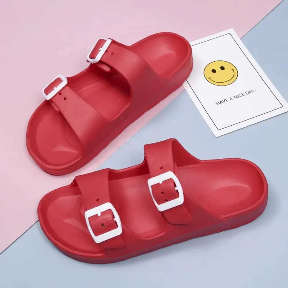 EVA Slippers Mens Summer New Casual Belt Buckle Beach Flip Flops Men and Women Designer Shoes Indoor Couple Bathroom Slippers XJ250610