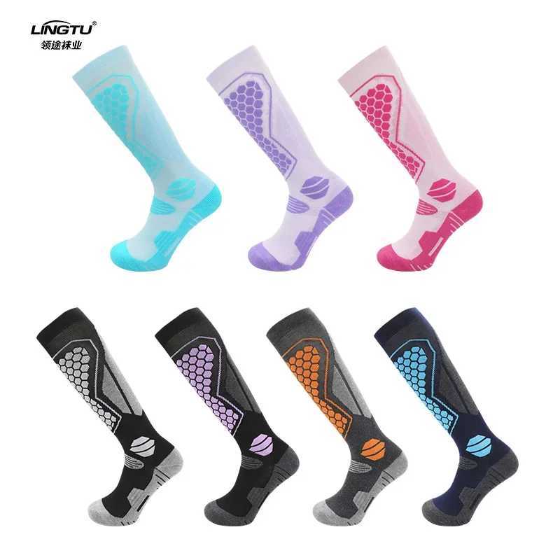 New autumn and winter professional ski socks thickened wool mens and womens long tube warm sports snow socks Z250610