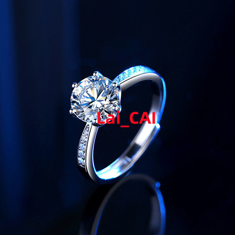 0.6/1ct/2ct Classic D Moissanite Ring S925 Sterling Silver Six Claw Moissanite Wedding Engagement Ring