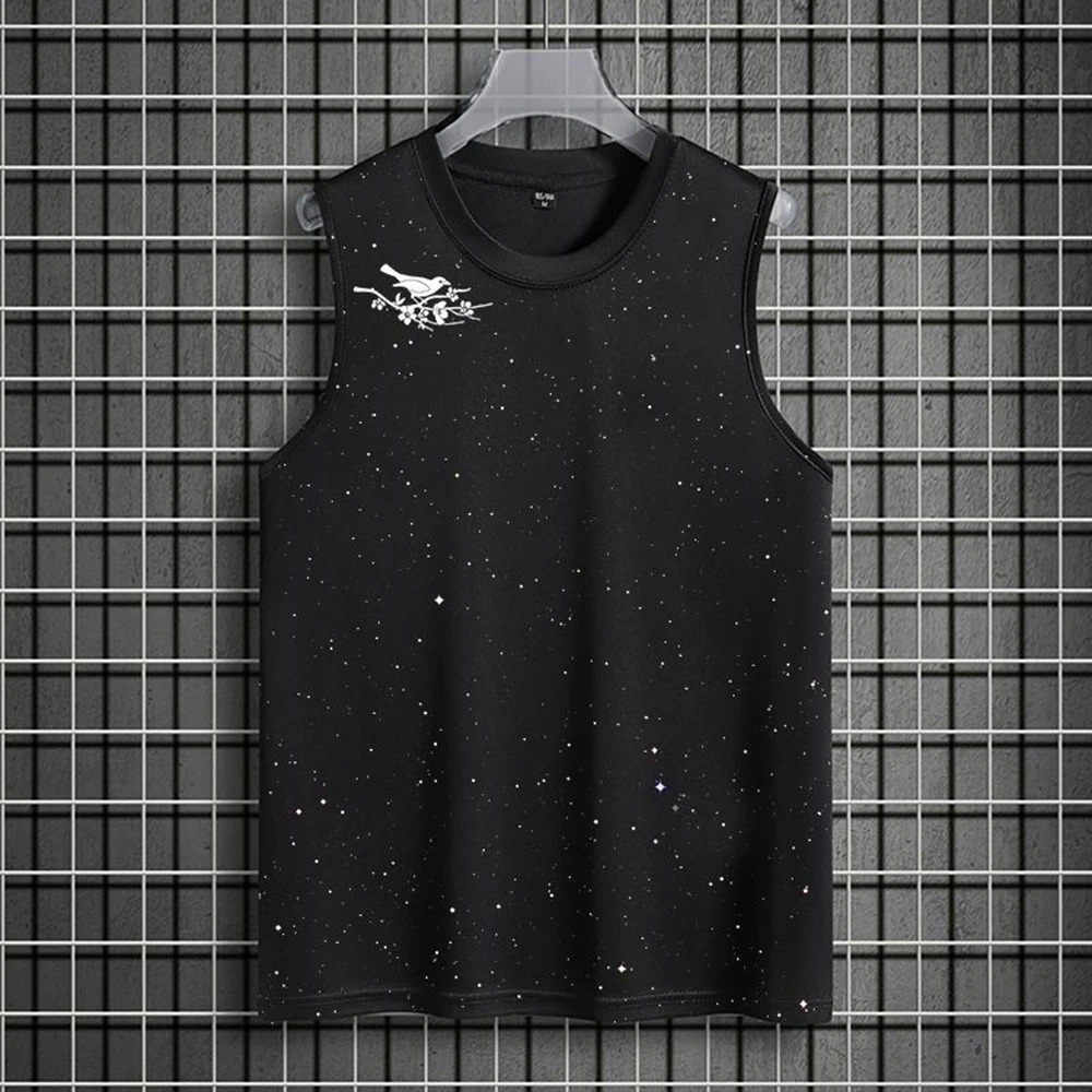 Summer Mens Y2k Graphic Cotton Sleeveless T-Shirt American Retro Fashion Trend Street Casual Loose Breathable Mens Tops 250611