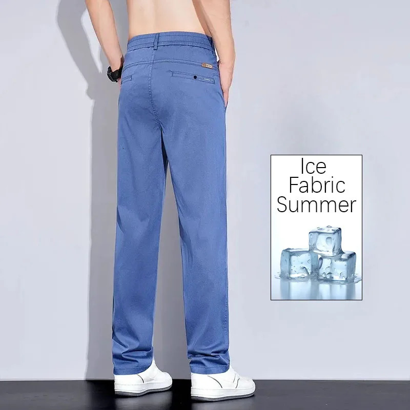 Summer Korean Thin Lyocell Casual Baggy Pants Men Jeans Loose Comfortable Versatile Straight Slimming Mens Trousers Jean 250610