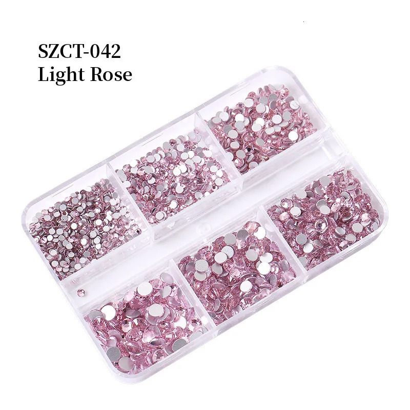 6grids SS620 Mixed Size Pink Bronze Silver Flatback s Gems Flashing Diamonds 3D Nail Art Decorations Crystals 250606