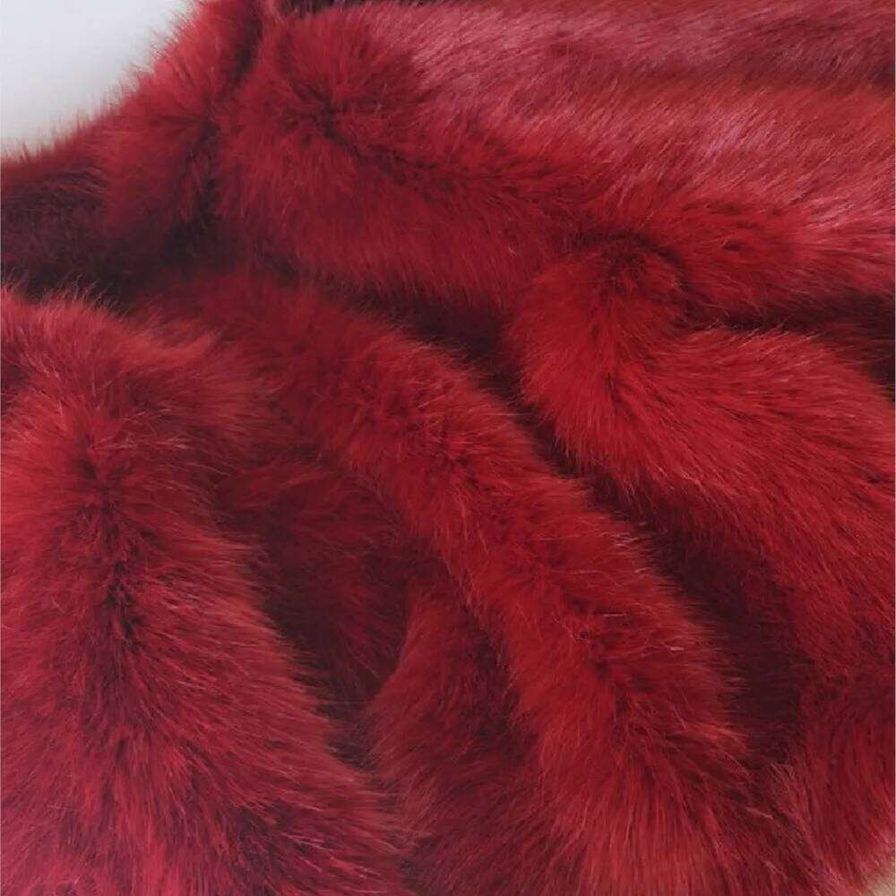 Winter Red Turn down Collar Lapel Hairy Shaggy Soft Faux Fur Coat Women Full Sleeve Furry Warm Jacket Short Outerwear