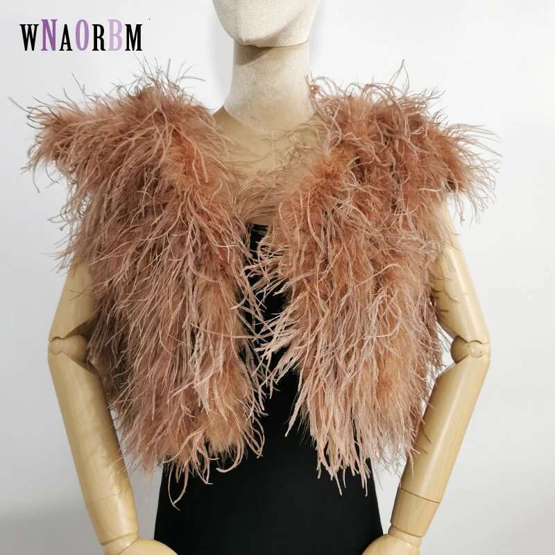 New 100% Fashion Women's Sleeveless Coat Ostrich Hair Tank Top Jacket Real Fur Coat Vest Customizable Size