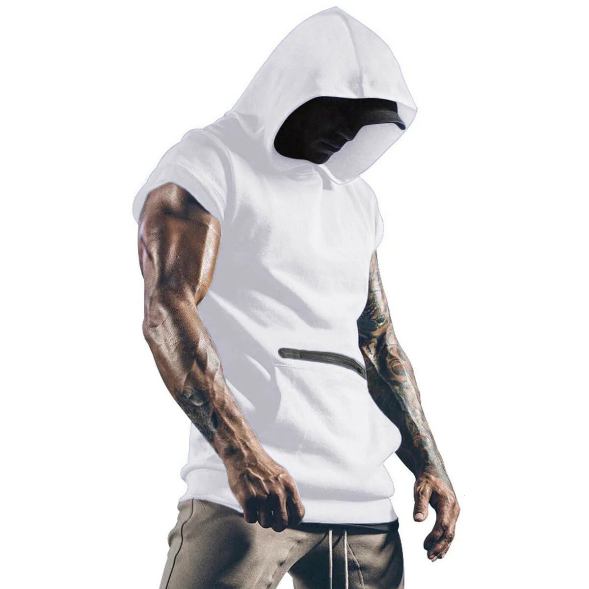 seller European and American mens clothing pocket zipper sports vest Factory Direct Sale 250610