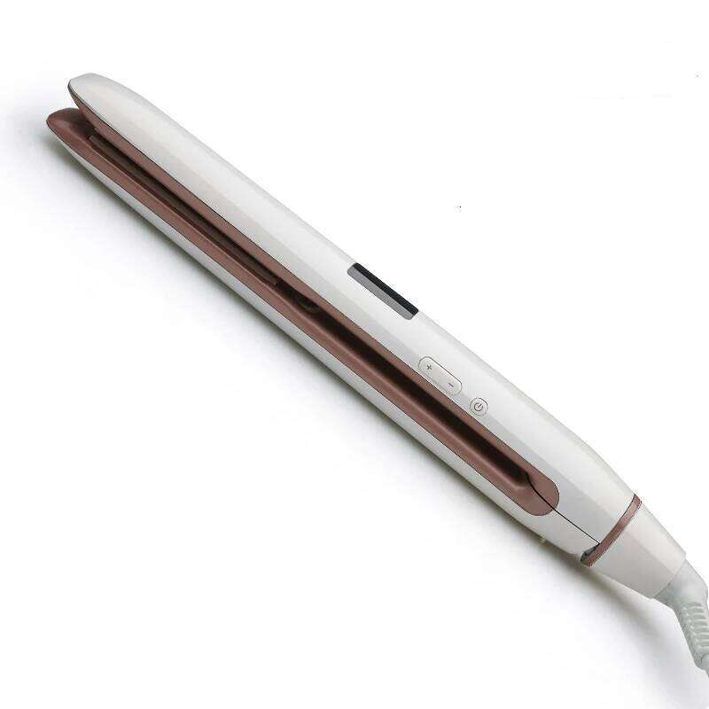 2 in 1 Heated Straightener Comb Professional Irons Curling Brush Gold Titanium Alloy Hair Straightening Flat Iron