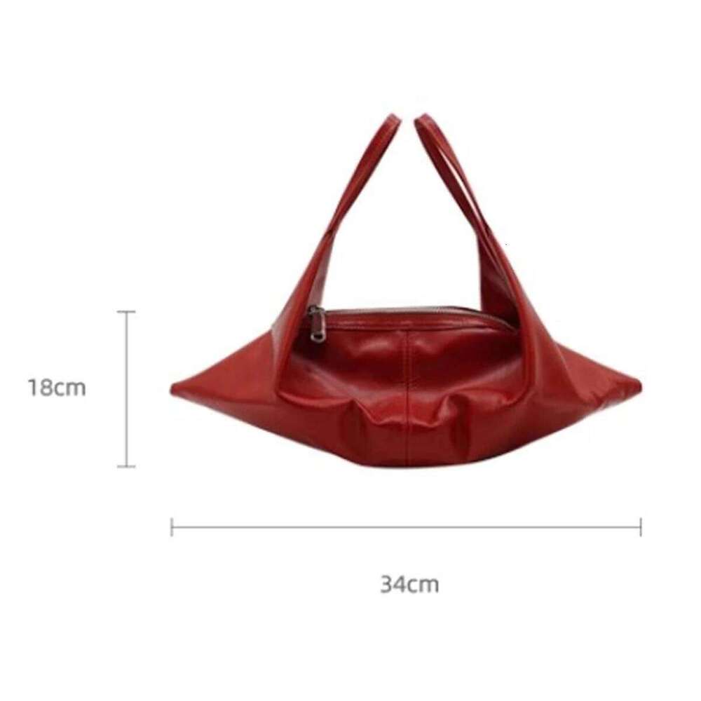 Women's PU Fashion French Lazy Style Shoulder Simple Commuter Handbag Personalized Design Large Capacity Crossbody Bag