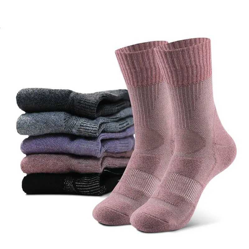 1 Pair Merino Wool Socks Winter Socks For Men Women Thick Mountaineering Hiking Socks Camping Thermal Socks Warm Sports Socks Z250610