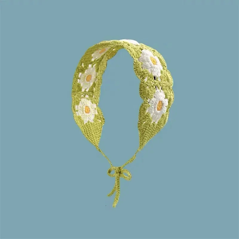 Korean Ins Parent- Sunflower Headband Crochet Hair Bands for Women Girls Hair Accessories Bandana Items 250610