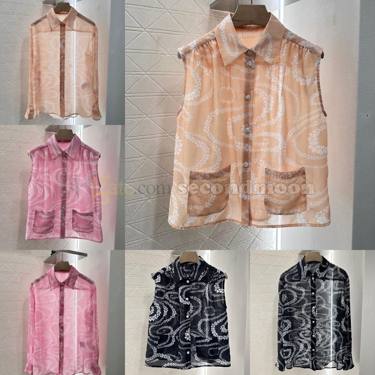 Women Floral Print Blouse Summer Sleeveless Vest Shirt Y2K Style Blouses Lapel Neck Long Sleeve Shirts
