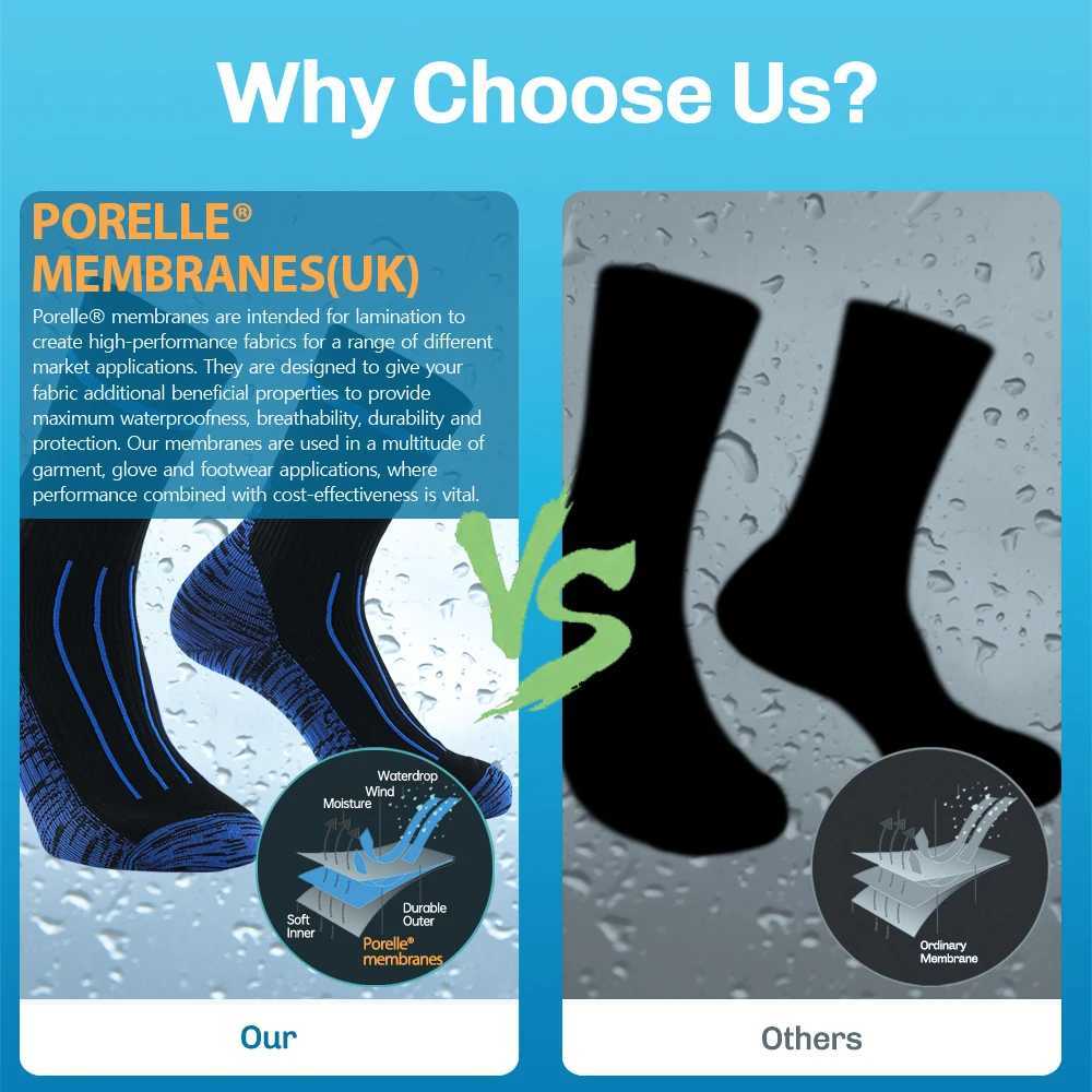 Men Waterproof Socks Breathable Athletic Socks Outdoor Hiking Wading Camping Winter Snow Warm Skiing Socks Riding Sports Socks Z250610