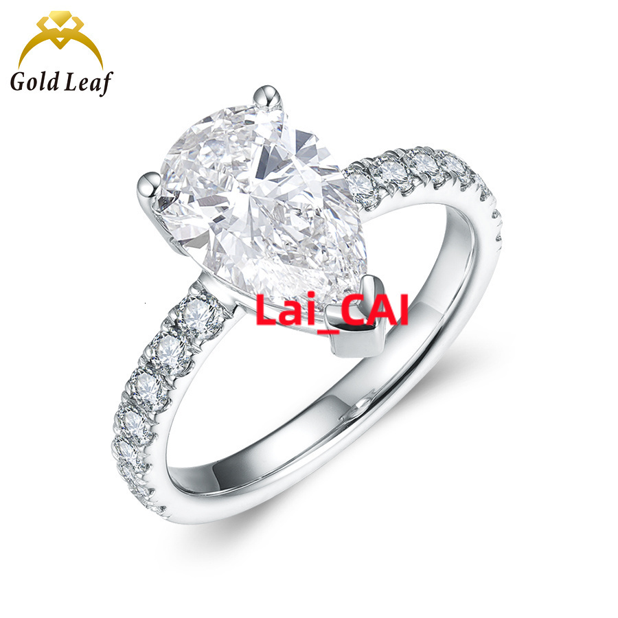 GIA IGI Certified CVD HPHT Lab Grown Created Diamond 14k 18k Solid Gold Rings Pear Engagement Ring Fine Jewelry Rings for Women