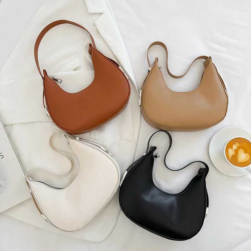 Fashion PU Leather Underarm Bags Women Clutch Handbags Single Shoulder Bag Ladies Trendy Simple Hobos Bag Female Totes XJ250610