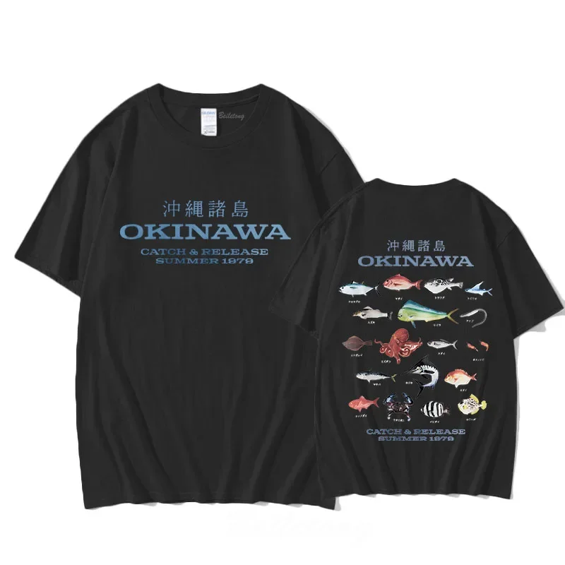 Okinawa Designer T-shirt for Spring/Summer 100% Cotton Casual Tee-shirt Short Sleeve High Quality Gothic Tops Vintage O-neck Female Clothing 2025 New