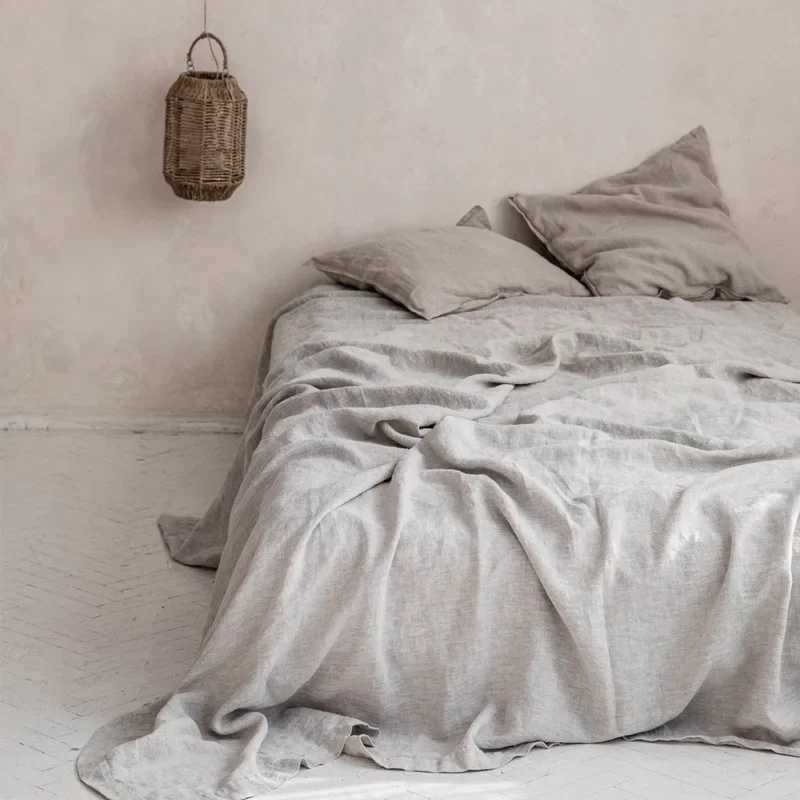 Pure Linen Bed Sheets 100% Stone Washed French Linen Solid Color Breathable and Durable for Hot Sleepers 1 PC Flat Sheet Y250611