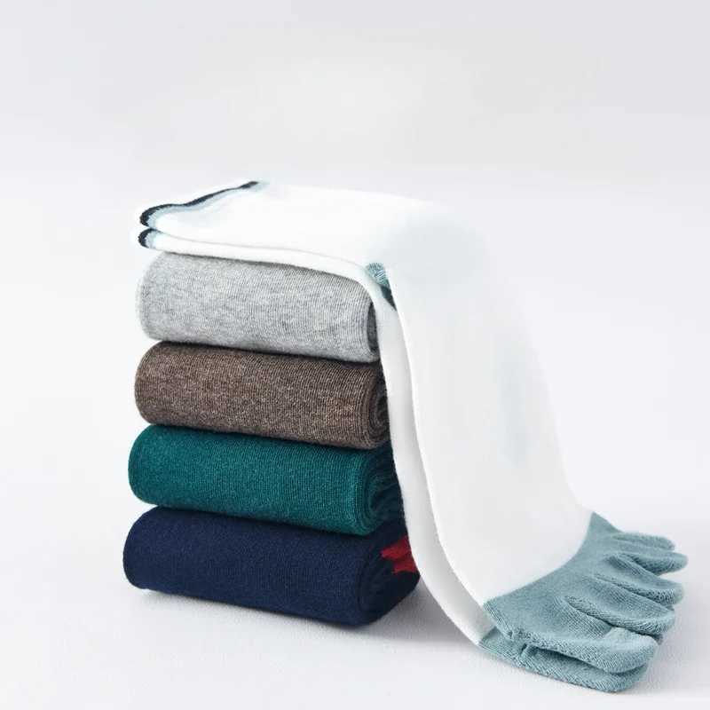 3-5 Pairs Five Finger Socks Men Gym Sport Crew Socks with Separate Fingers Mid Tube Cotton Toe Socks Non-slip Running Breathable Z250610