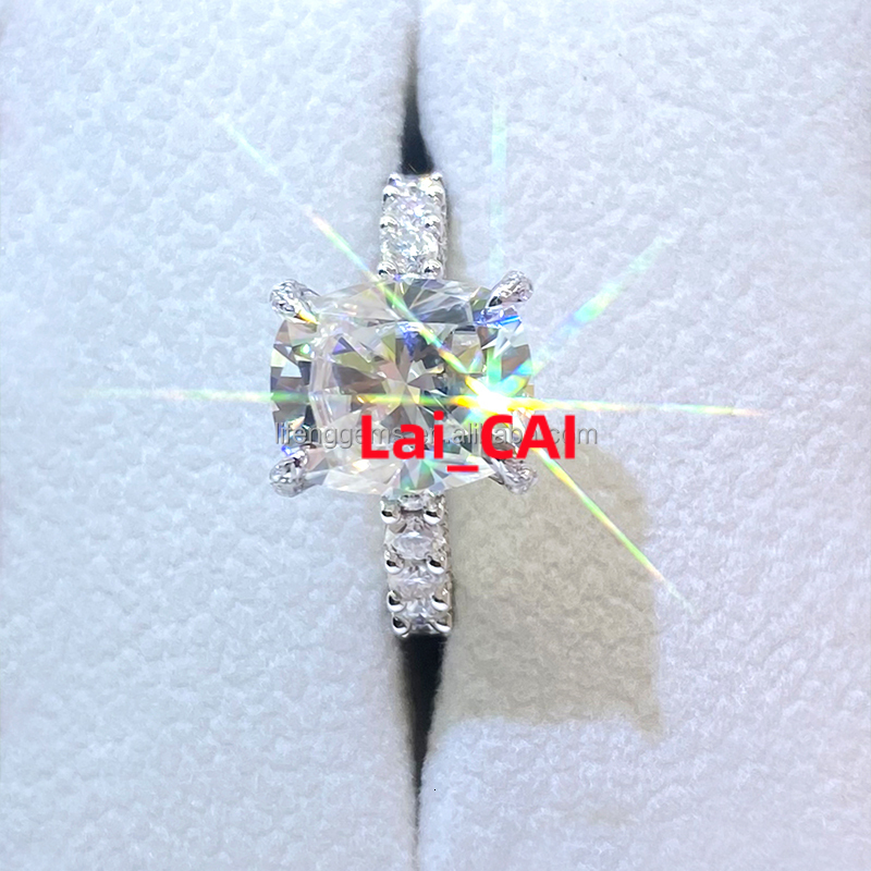 Factory Custom Moissanite Engagement Wedding Moissanite Ring 5ct 18k Gold Jewelry Cushion Cut Moissanite Fashion Jewelry Rings
