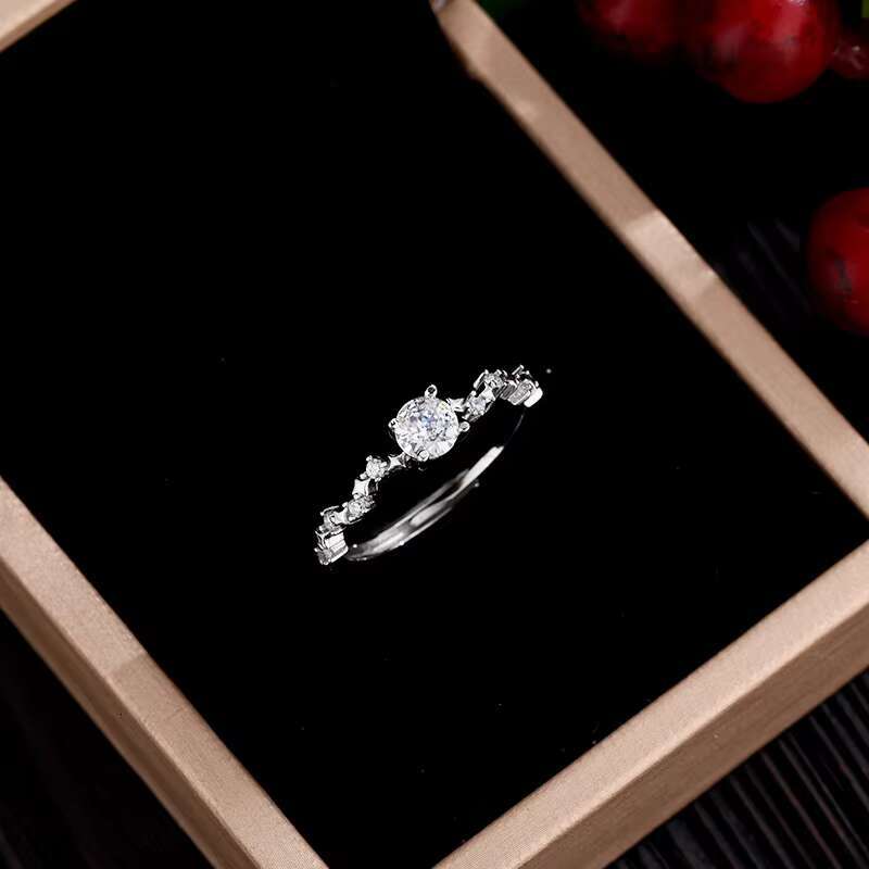 Moissanite Sterling Silver Natural Emerald Pear Pink Rings 2Ct Lab Diamond Engagement Ring For Women Stainless Steel