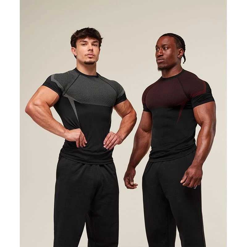 2025 New Mens High Elastic Quick Dry Sports Shark T-Shirt Tight Fitness Training Workout Breathable Summer Gym Trendy Brand M250611
