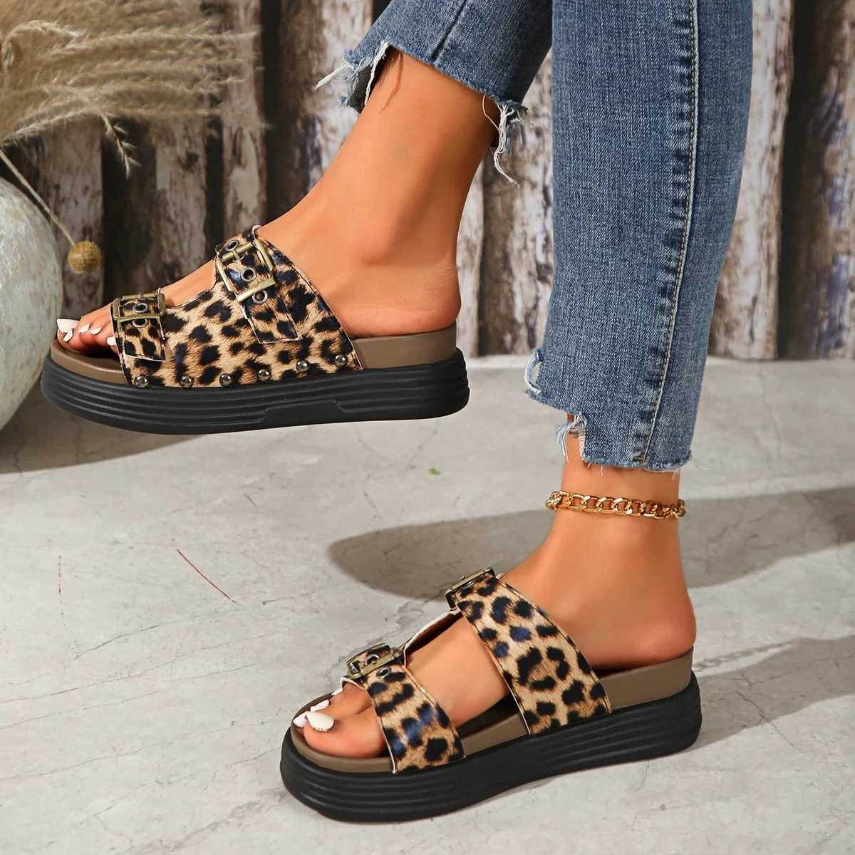 Summer Thick Sole Round Toe Comfortable Casual Womens Shoes Fiable Soft Sole N-slip Outer Wear Heightened BeacXJ250610