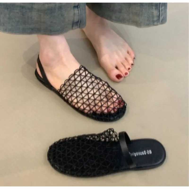 New Mes Women Flats Summer Luxury Sandals Designer Rome Leisure Round Toe Slingback Loafers Outdoor Dress Beach Shoes XJ250610