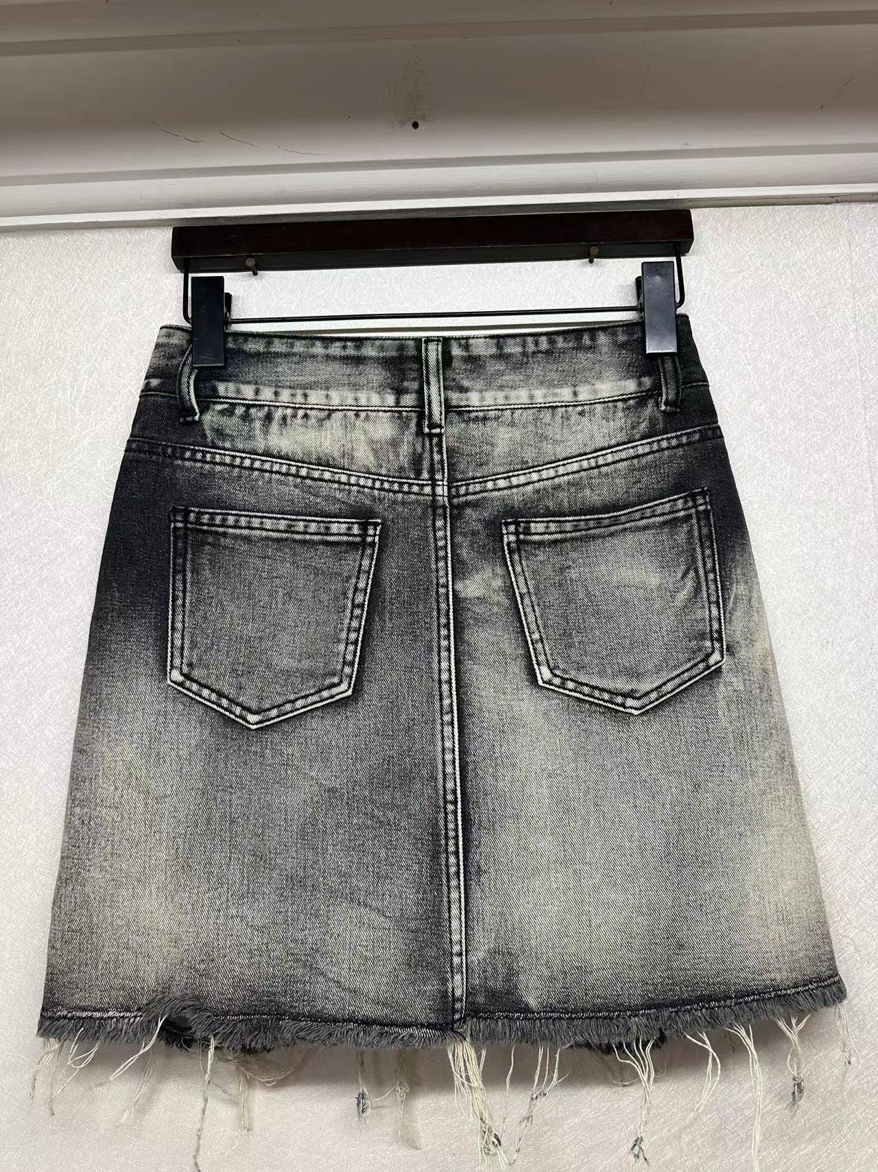 High waisted ripped denim shorts factory customized wholesale can be changed into short skirt 24-0149 24-0149-1