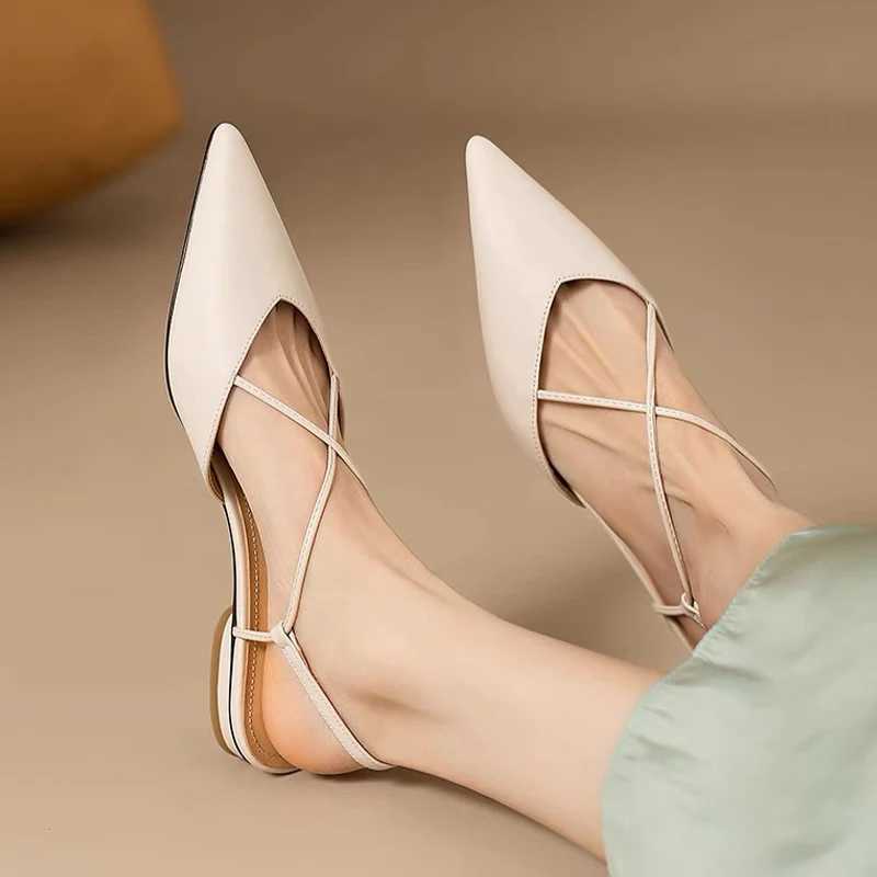 Designer Women Flats Sandals Elegant Pointed Toe Slingback Shoes Woman Summer 2025 Trend Fashion Flip Flops Womens Sandals XJ250610