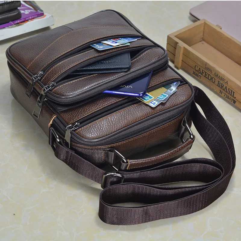Hot Fashion Men Messenger Bags Genuine Leather Handbags for Men Luxury Brand Male Crossbody Bag for Mini Pad Boy Shoulder Bag W250610