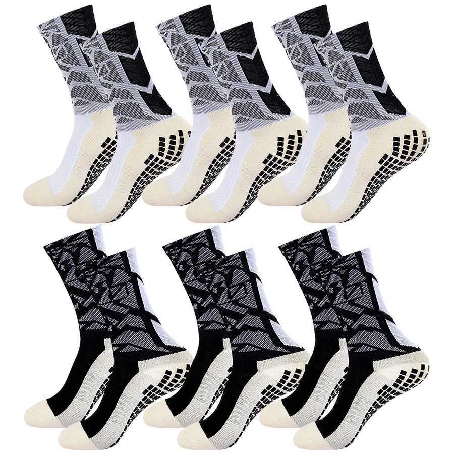 6Pairs Men Women Grip SOCKS Sport Towel Bottom Terry Ankle Protection SOCKS Soccer Basketball Skateboard Z250610