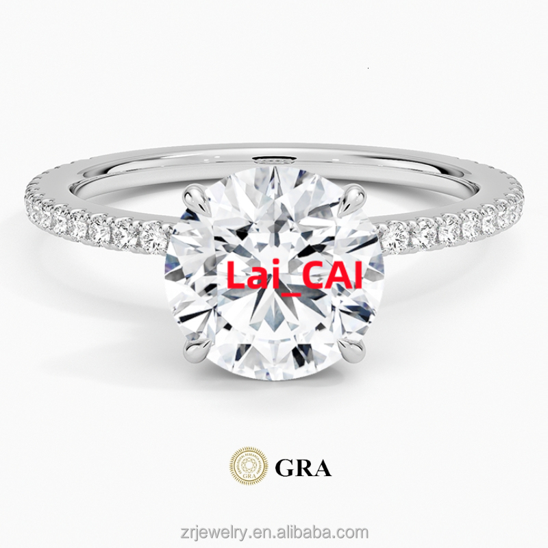 5ct Moissanite Rings Round Cut Jewelry Wholesale Gra Certified Vvs Engagement Wedding Moissanite Ring