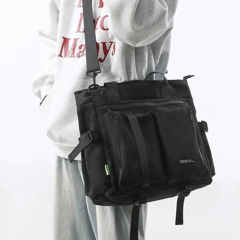 Trendy brand tooling messenger bag large capacity Japanese shoulder bag mens multi-functional commuter computer bag sports hand W250610