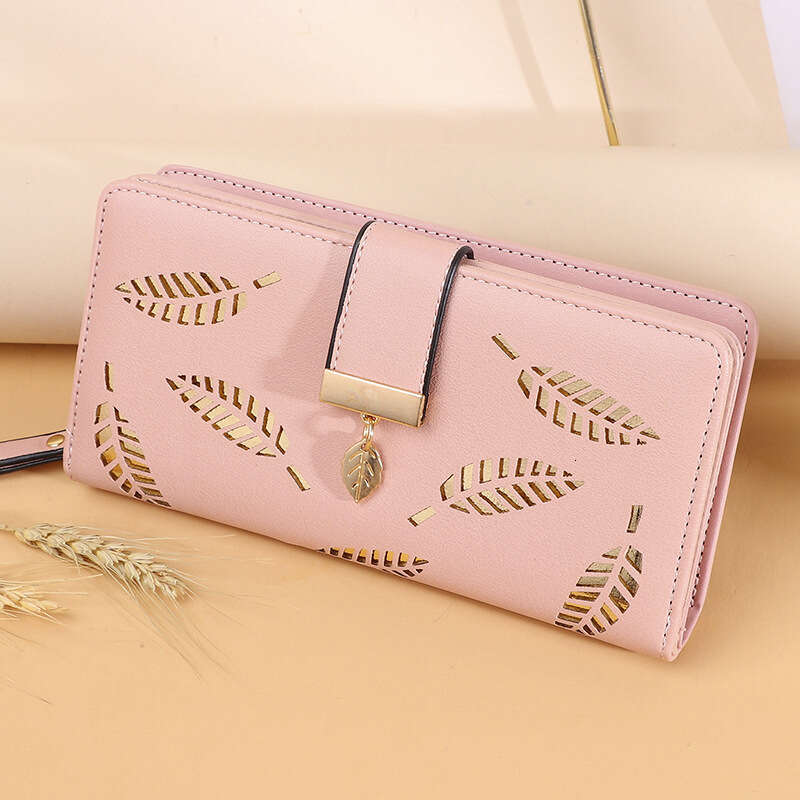 Hot Selling New Korean Style Women's Long Fashion Clutch High-end Niche Leaf Wallet