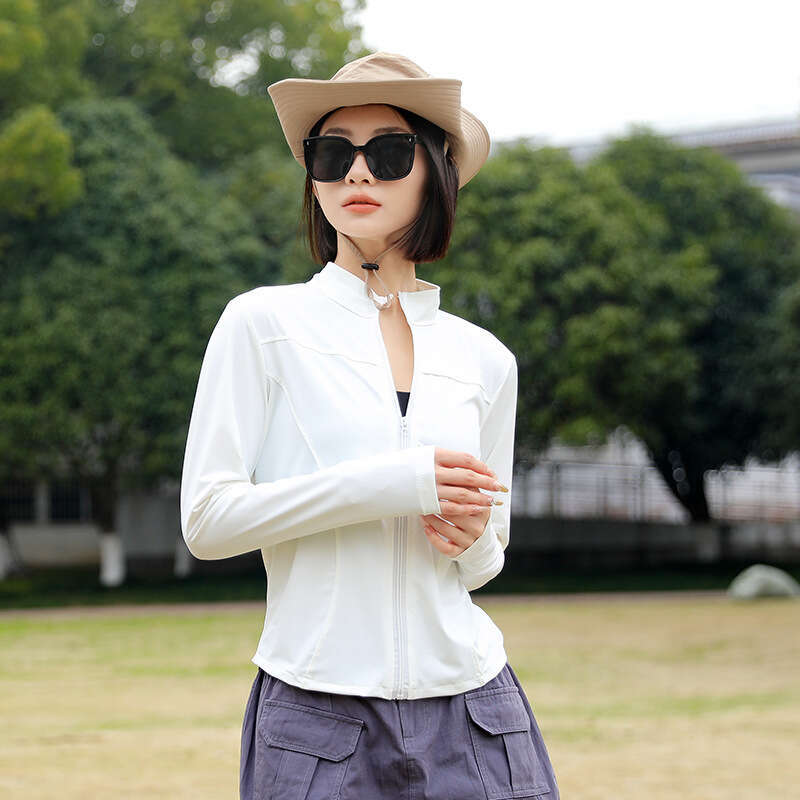Designer Clothing 2025 New Ice Silk Slim Fit Sun Protection Women's Summer Set Thin Jacket Tight Sports Yoga Top
