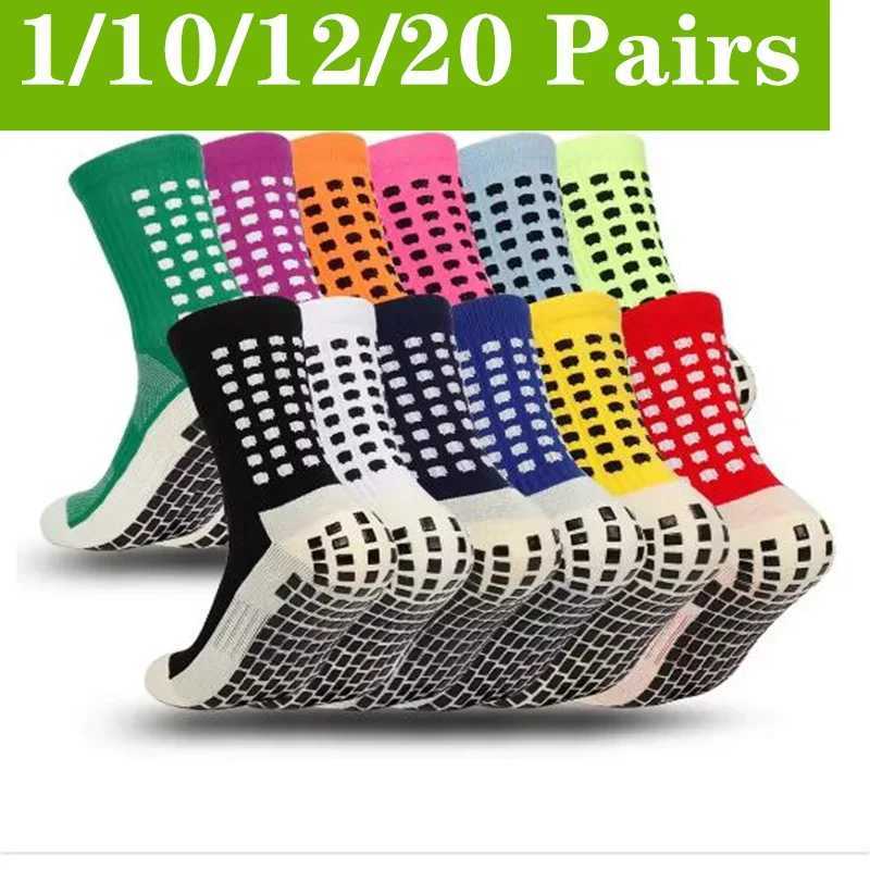 Grip Soccer Socks Anti Slip Non Slip Mens Athletic Socks for Basketball Sports 1/10/12/20 Pair 2025 Z250610