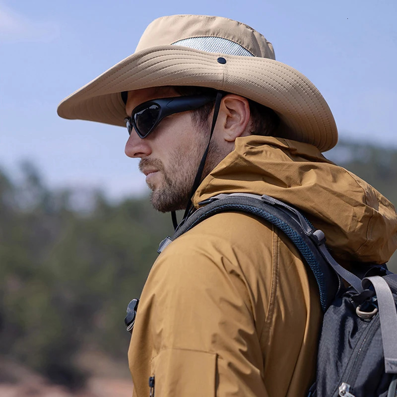 Summer Bucket Hat for Men Spring Outdoor Women Sun Hat Mesh Big Folding Brim Adult Fisherman Hats Teenager Cap 250606