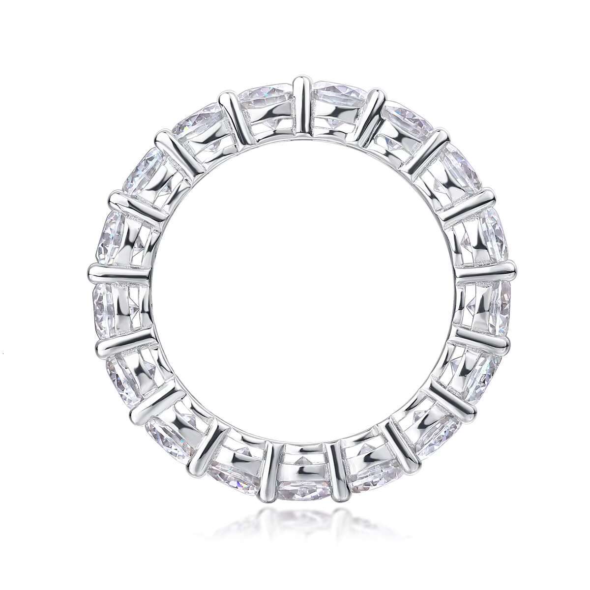 Waterproof Nickle-free 4mm Moissanite Entity Ring for Engagement Women 925 Sterling Silver Trendy Moissanite Ring Fine Jewelry