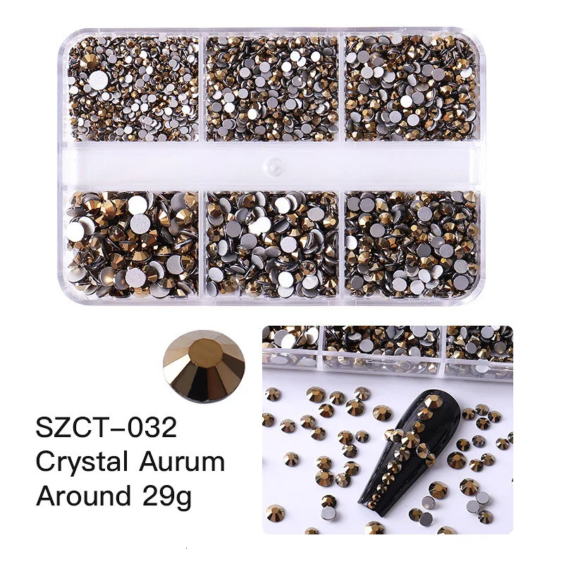 6grids SS620 Mixed Size Pink Bronze Silver Flatback s Gems Flashing Diamonds 3D Nail Art Decorations Crystals 250606