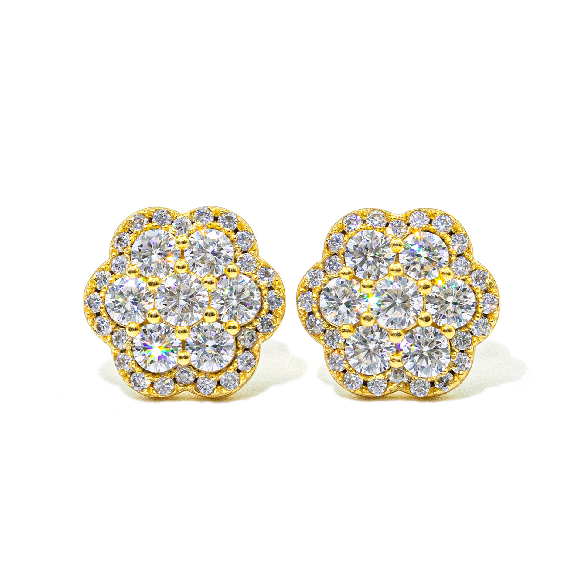 2025 Choucong Ins Top Sell Hip Hop Vintage Jewelry Genuine 100% S925 Sterling Silver 18K Gold Round Cut White Moissanite Diamond Party Women Flower St