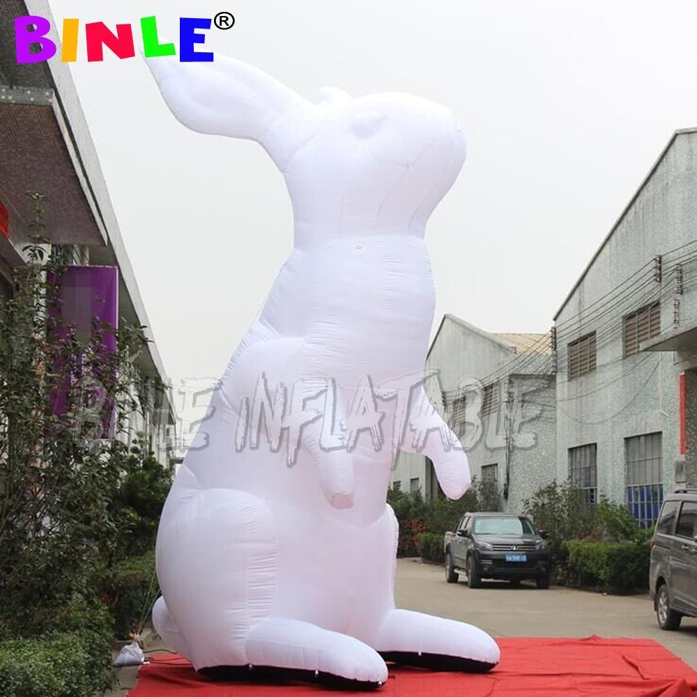 10m height (33ft) Custom advertising white giant inflatable rabbit/animal cartoon/inflatables easter bunny with led light for sale