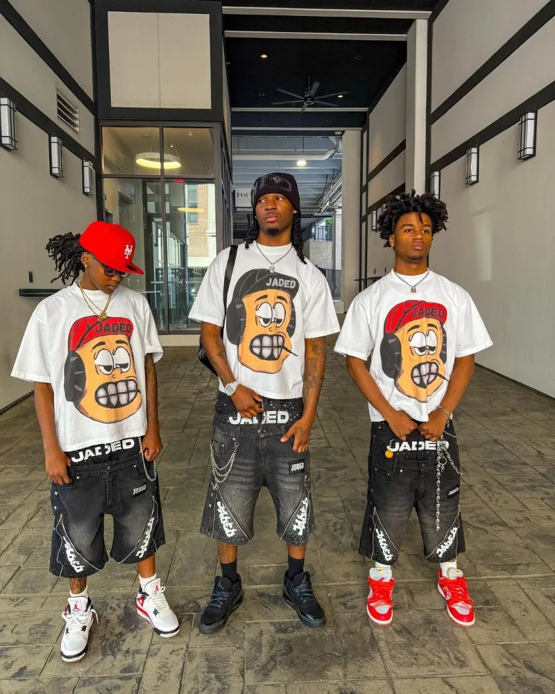 American fashion Gothic big head print oversized T-shirt mens Y2K streetwear loose Harajuku round neck short sleeved clothes 250611