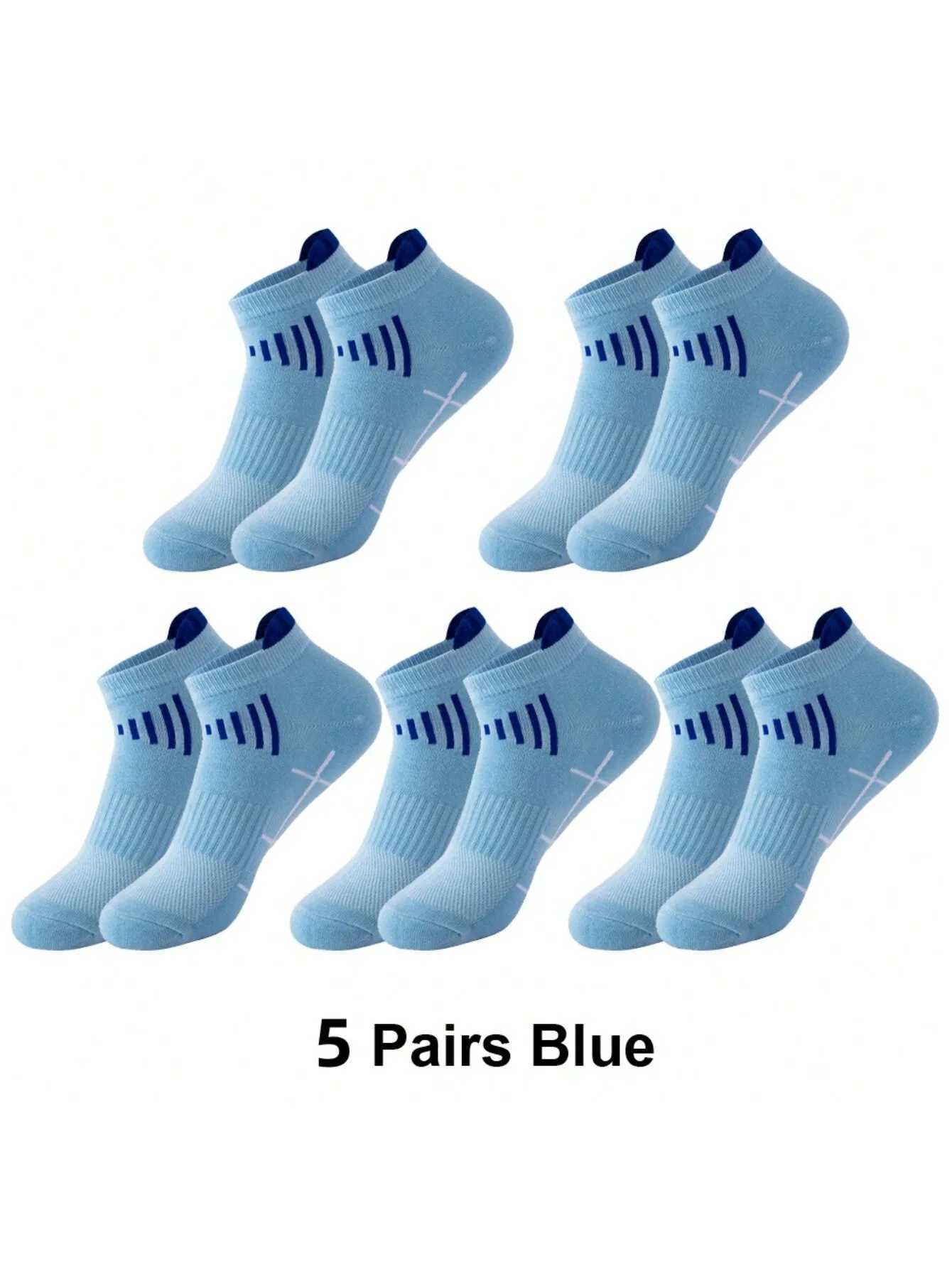 5 Pairs Unisex Anti-Slip Sweat-Absorbent Anti-Odor Anti-Friction Sports Socks For Outdoor Running Low-Cut Ankle Sport Socks Z250610