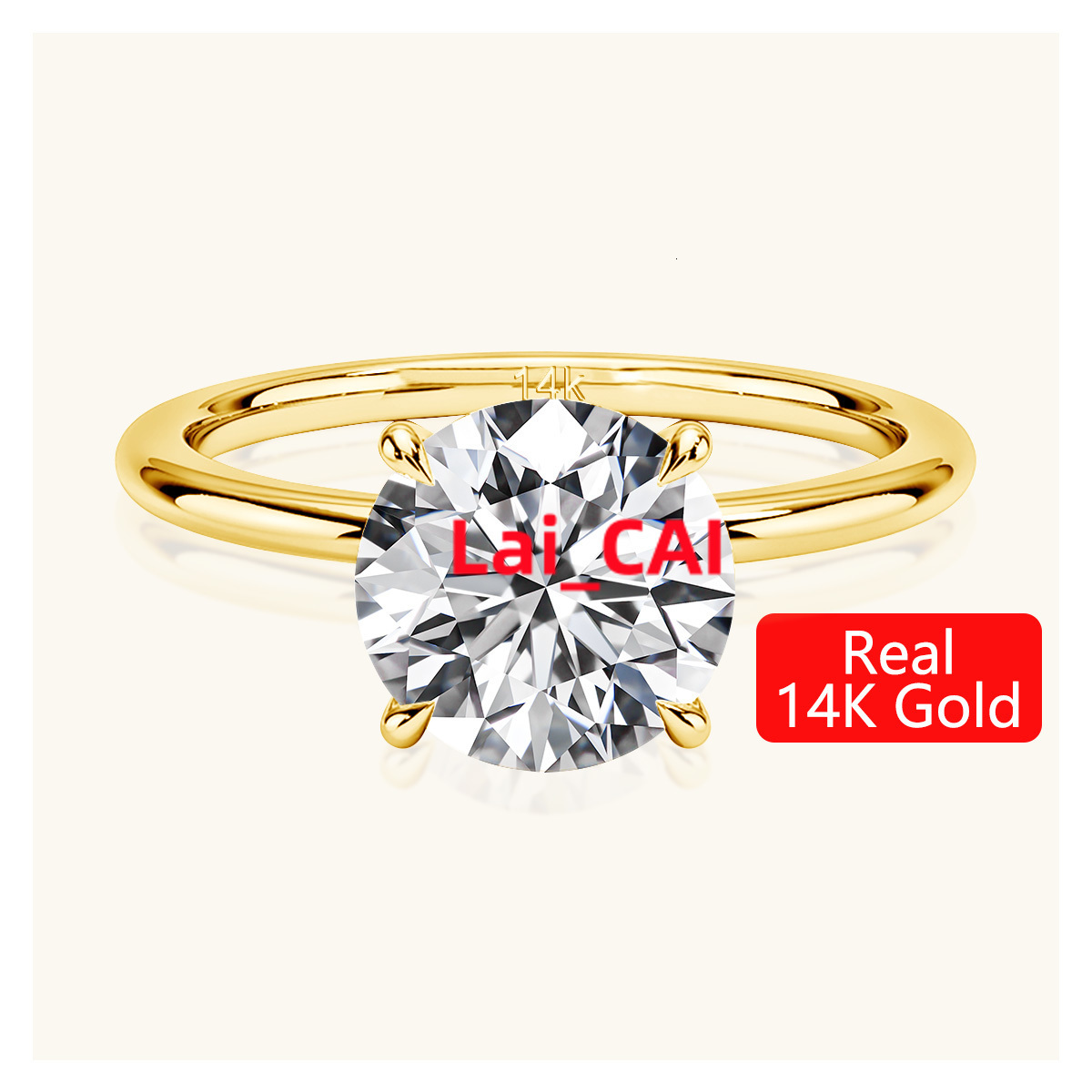 Fine Gemstone Gold 18K 14K Hollow Diamond Engagment Wedding Jewelry Women Moissanite Ring