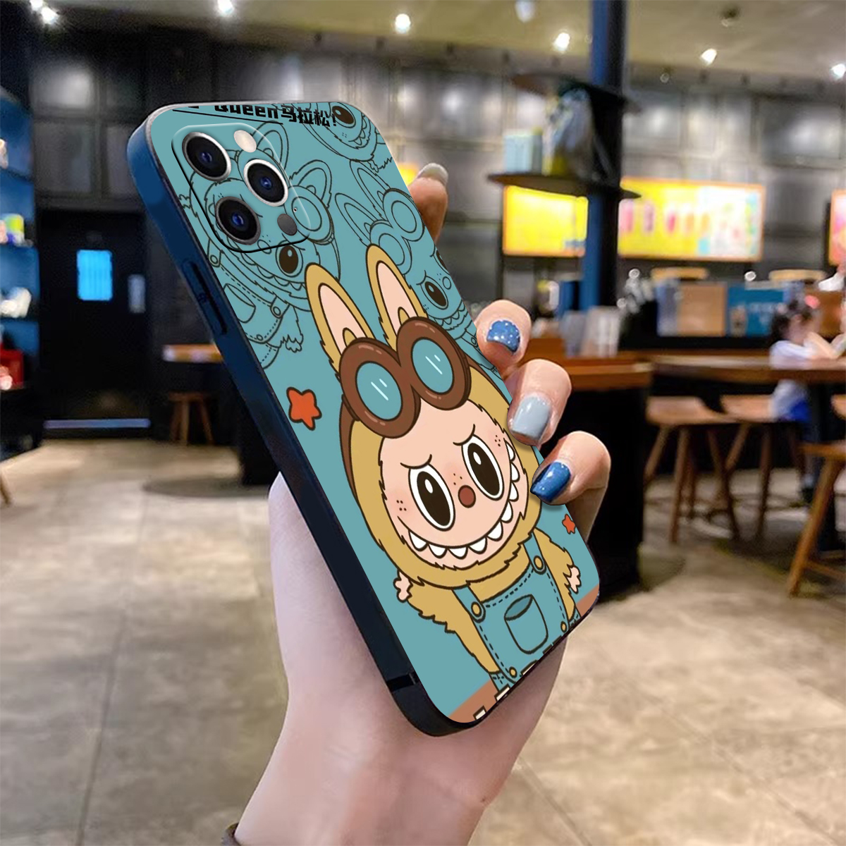 iPhone Compatible Labubu Soft Plush Ear-Themed Cellphone Enclosure with IMPRESSIVE STRENGTH